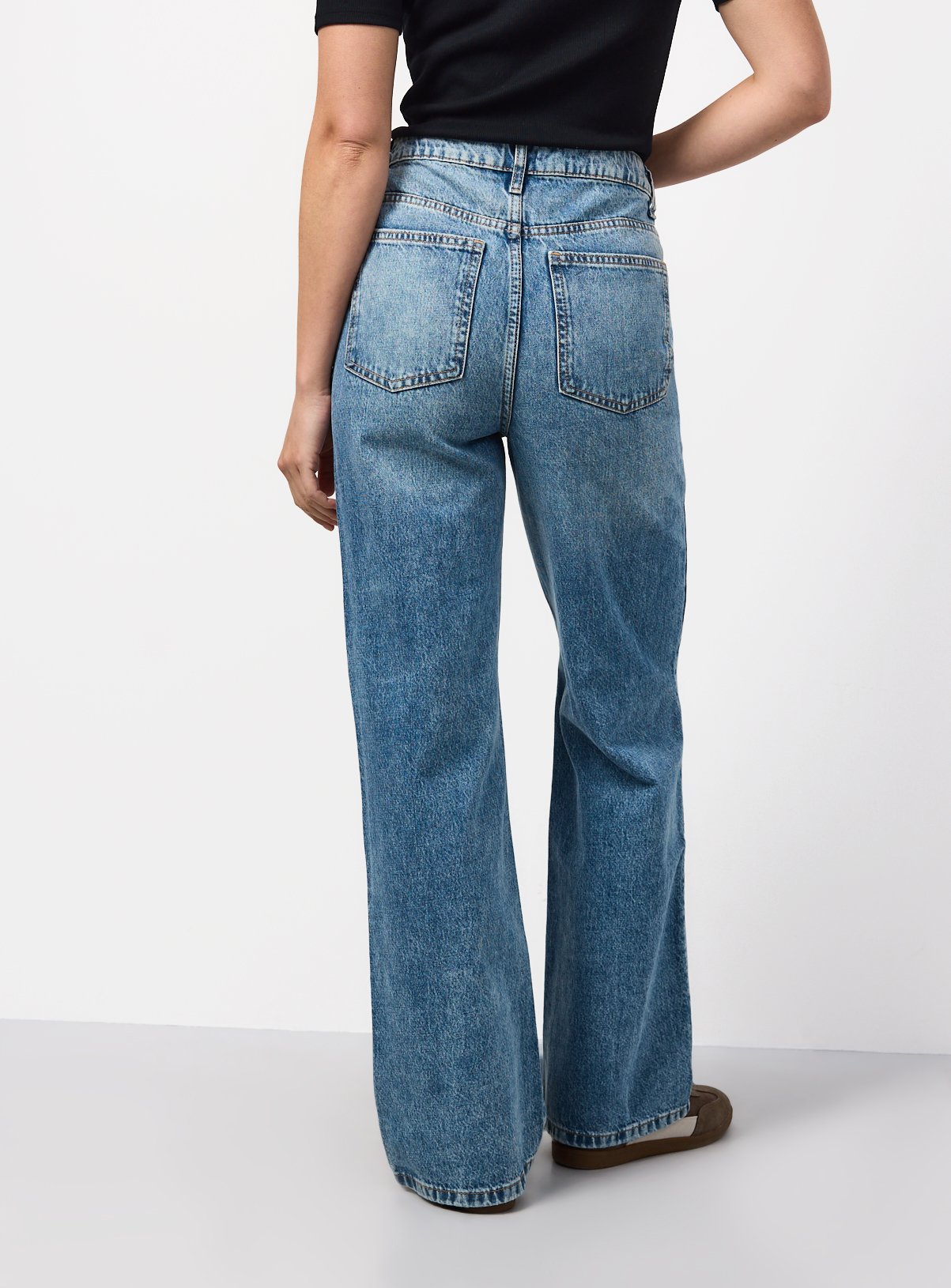 Blue Ripped Wide Leg Jeans 18S - Image 4 thumbnail